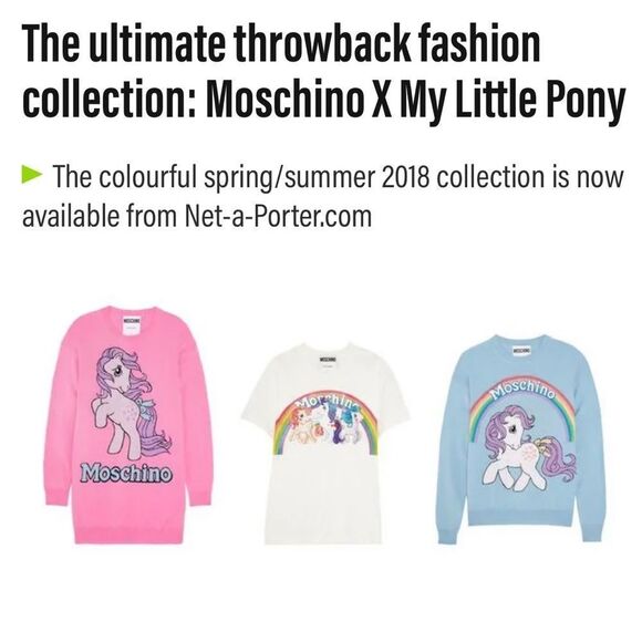 Moschino x My Little Pony Collab Black T-shirt by Jeremy Scott NWT SZ M 2018 - Picture 7 of 12